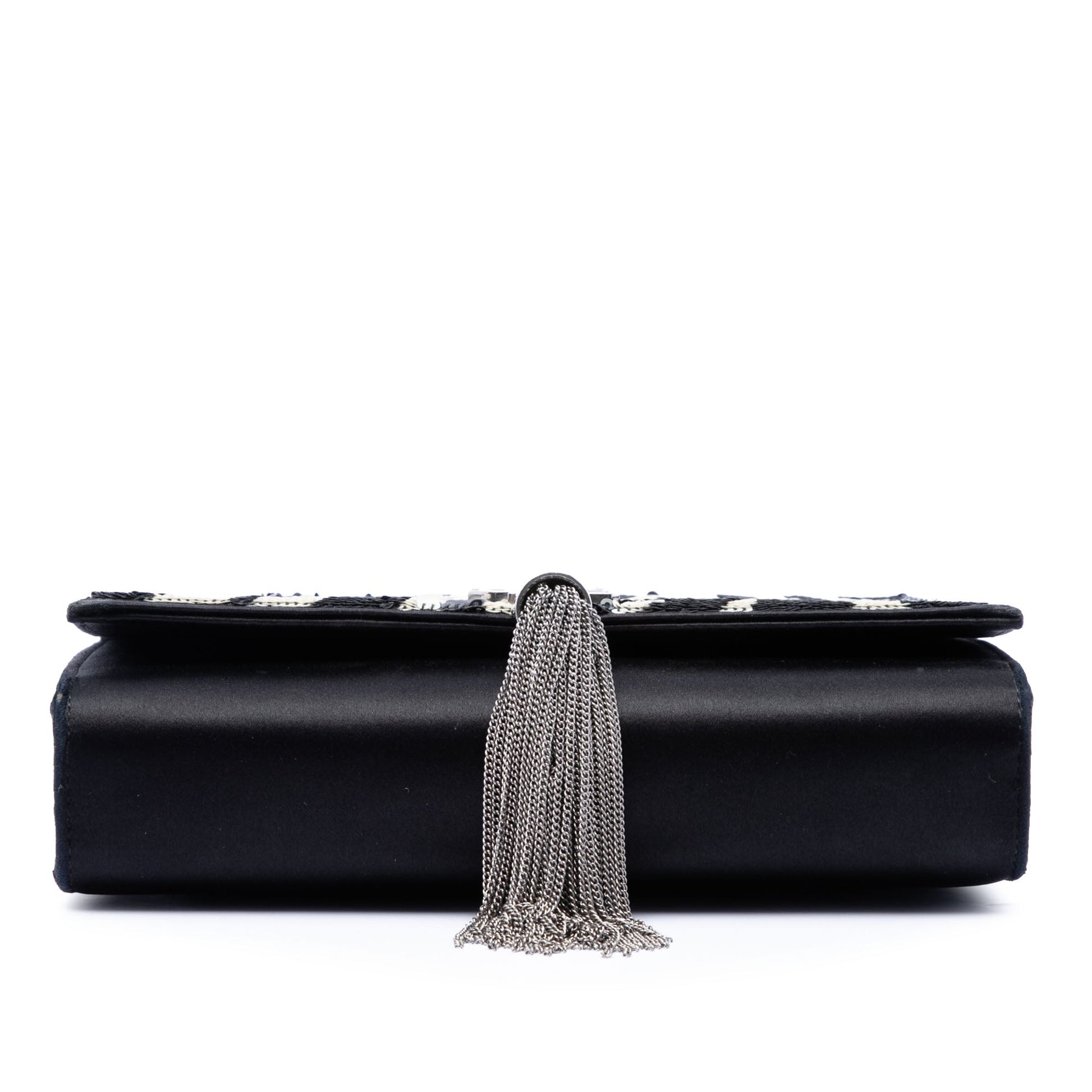 Saint Laurent Small Satin Monogram Kate Zebra Sequin Crossbody