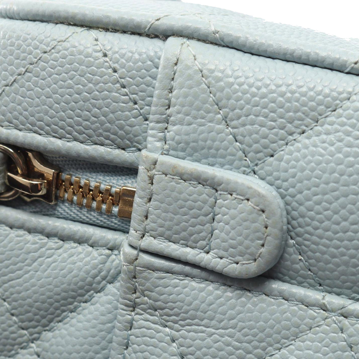 Chanel Small CC Caviar Top Handle Vanity Case with Chain