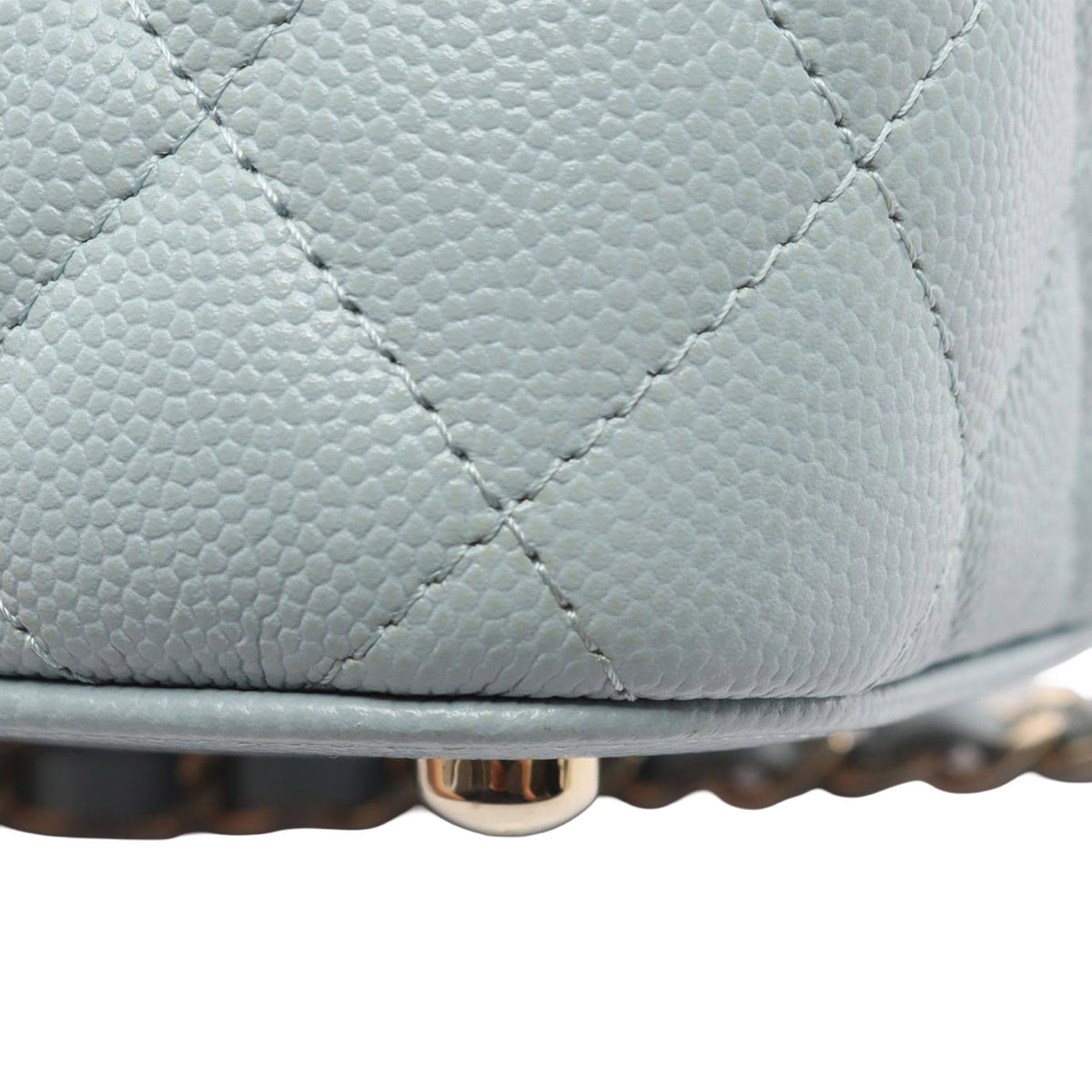 Chanel Small CC Caviar Top Handle Vanity Case with Chain