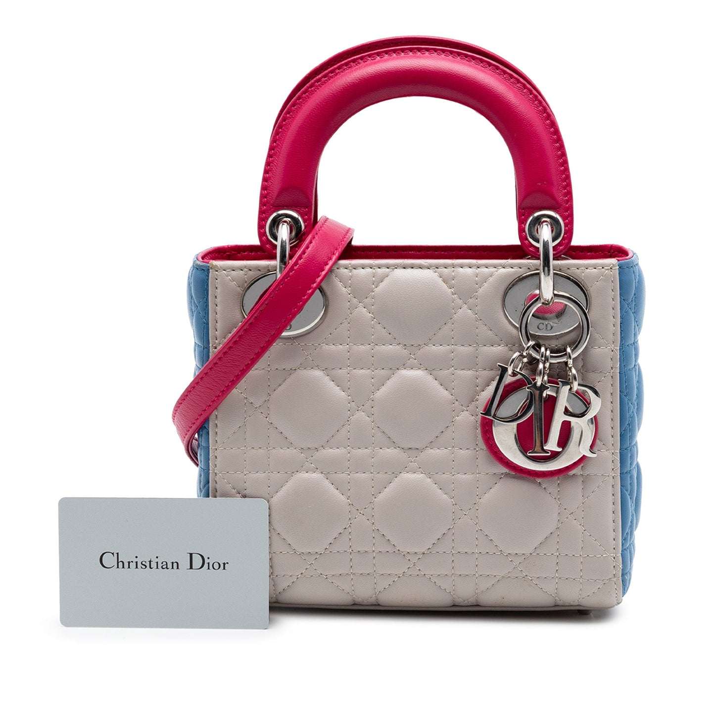 Dior Mini Tricolor Lambskin Cannage Lady Dior