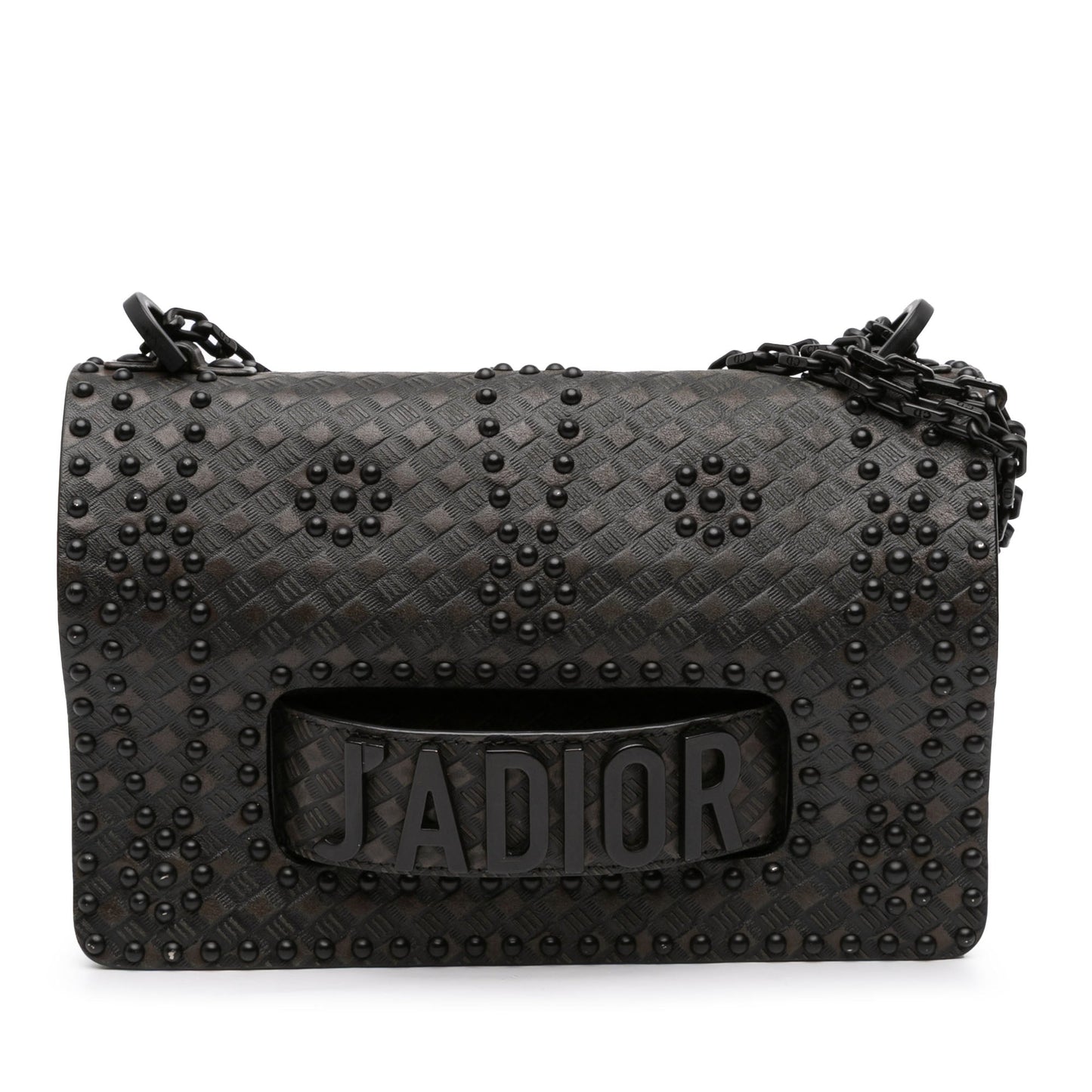 Dior Medium Embossed Calfskin Studded JAdior Chain Flap