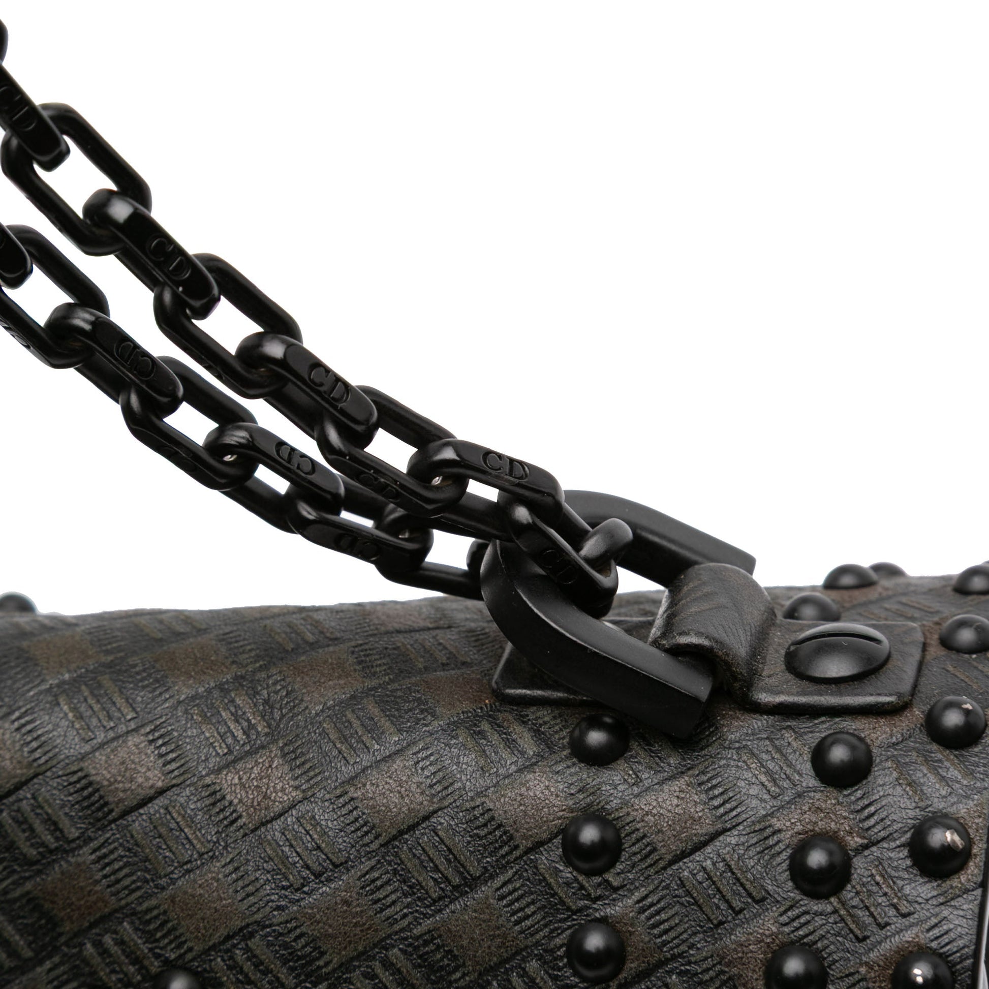 Dior Medium Embossed Calfskin Studded JAdior Chain Flap