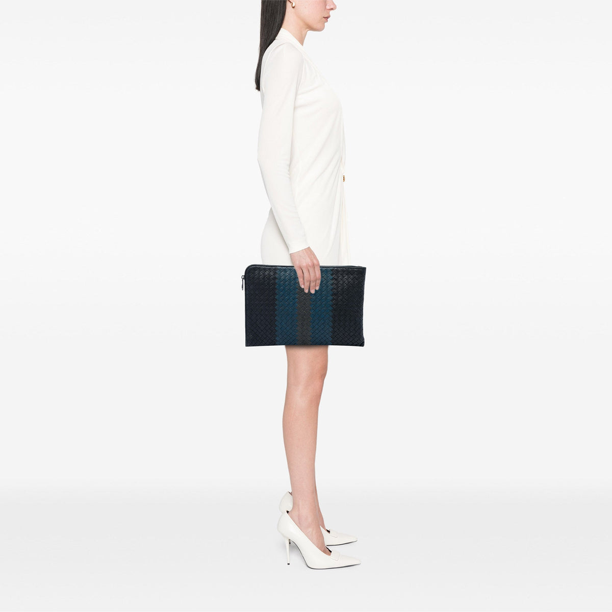 Bottega Veneta Tricolor Nappa Intrecciato Clutch