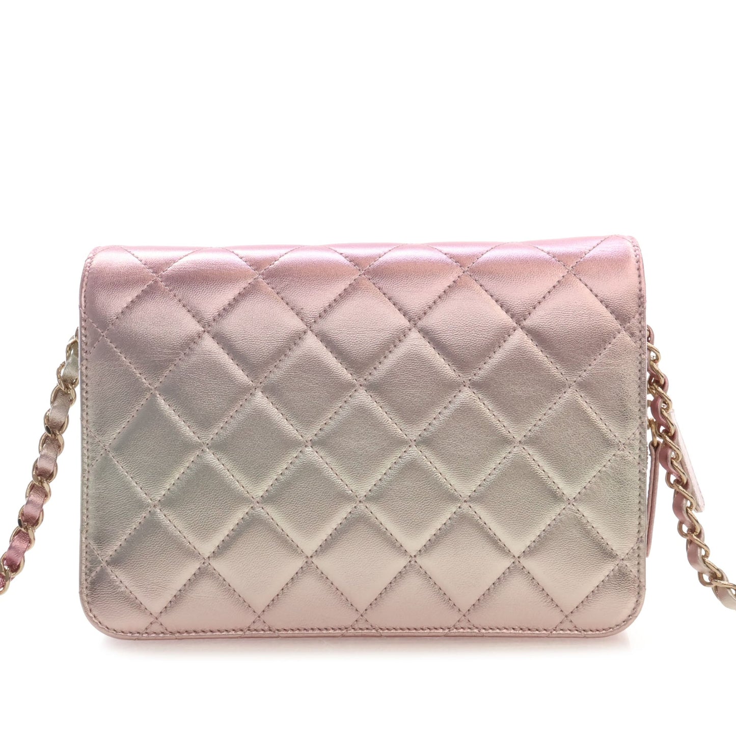 Chanel Large Quilted Gradient Metallic Lambskin Like A Wallet Flap