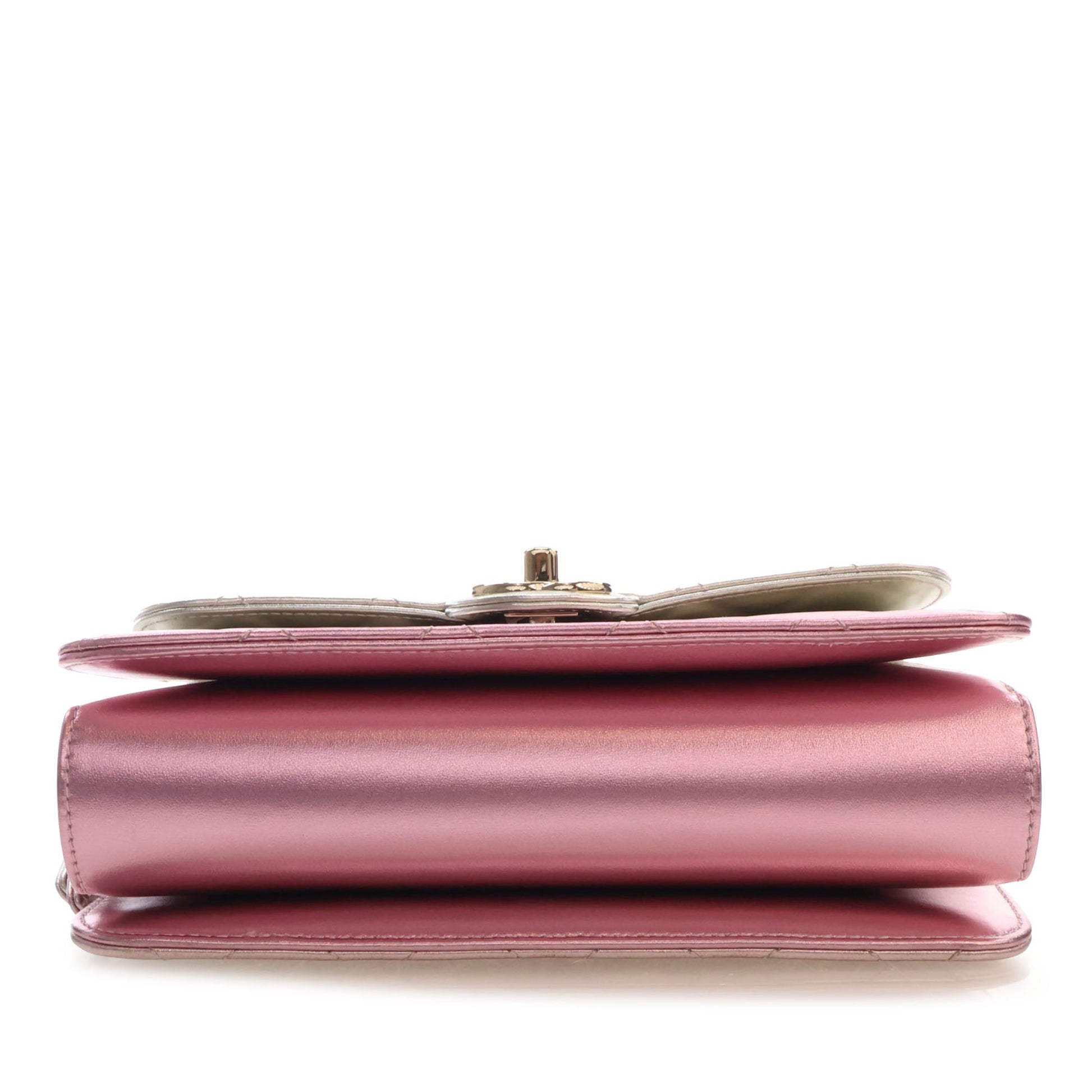 Chanel Large Quilted Gradient Metallic Lambskin Like A Wallet Flap