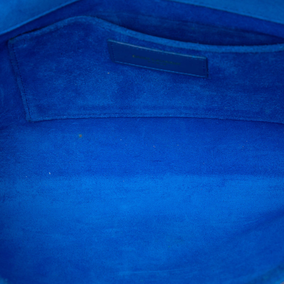 Saint Laurent Leather Chyc Ligne Clutch — Blue