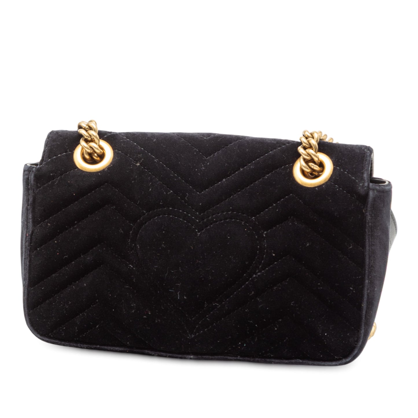 Gucci Small GG Marmont Matelasse Velvet Shoulder Bag