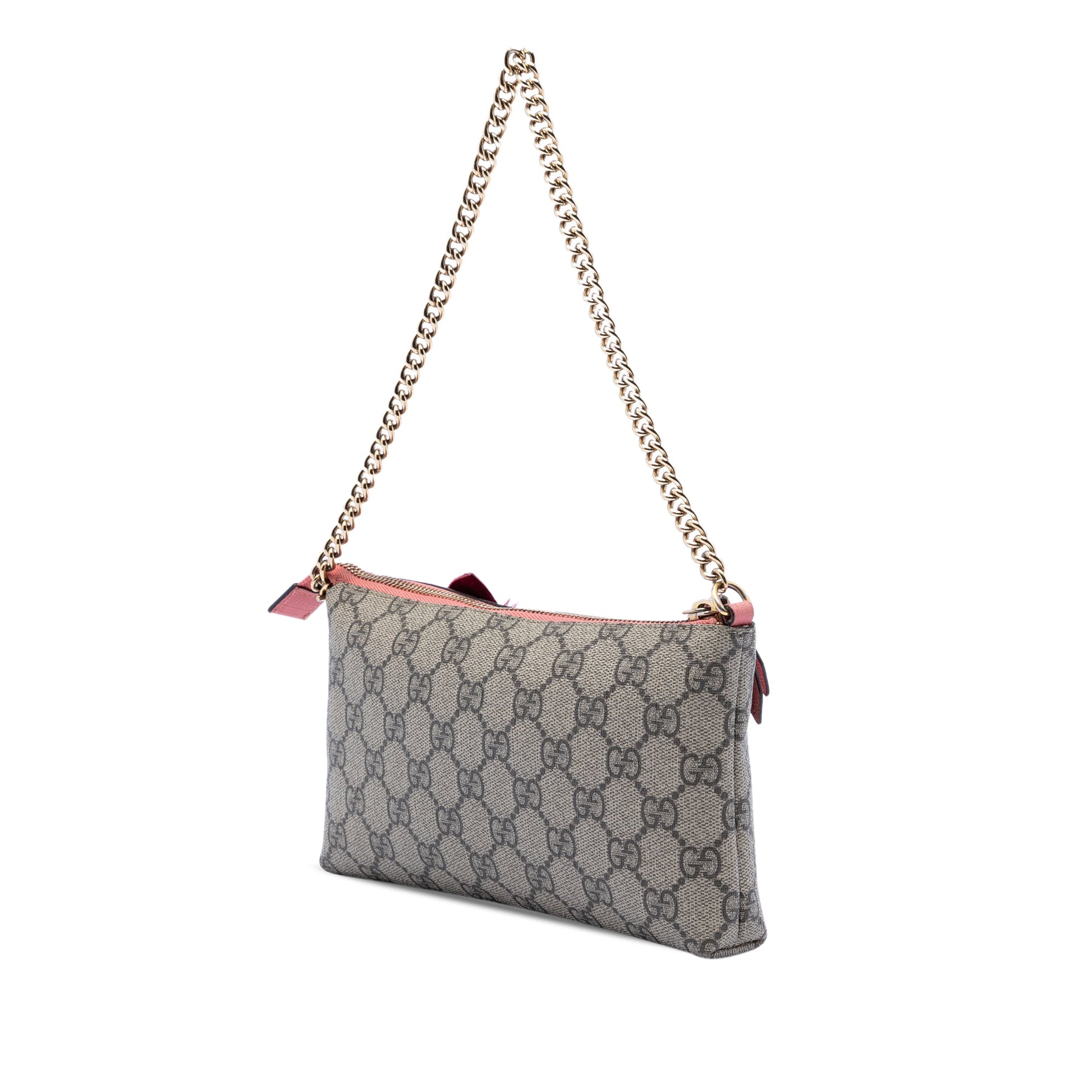 Gucci GG Supreme Face Embellished Wallet on Chain