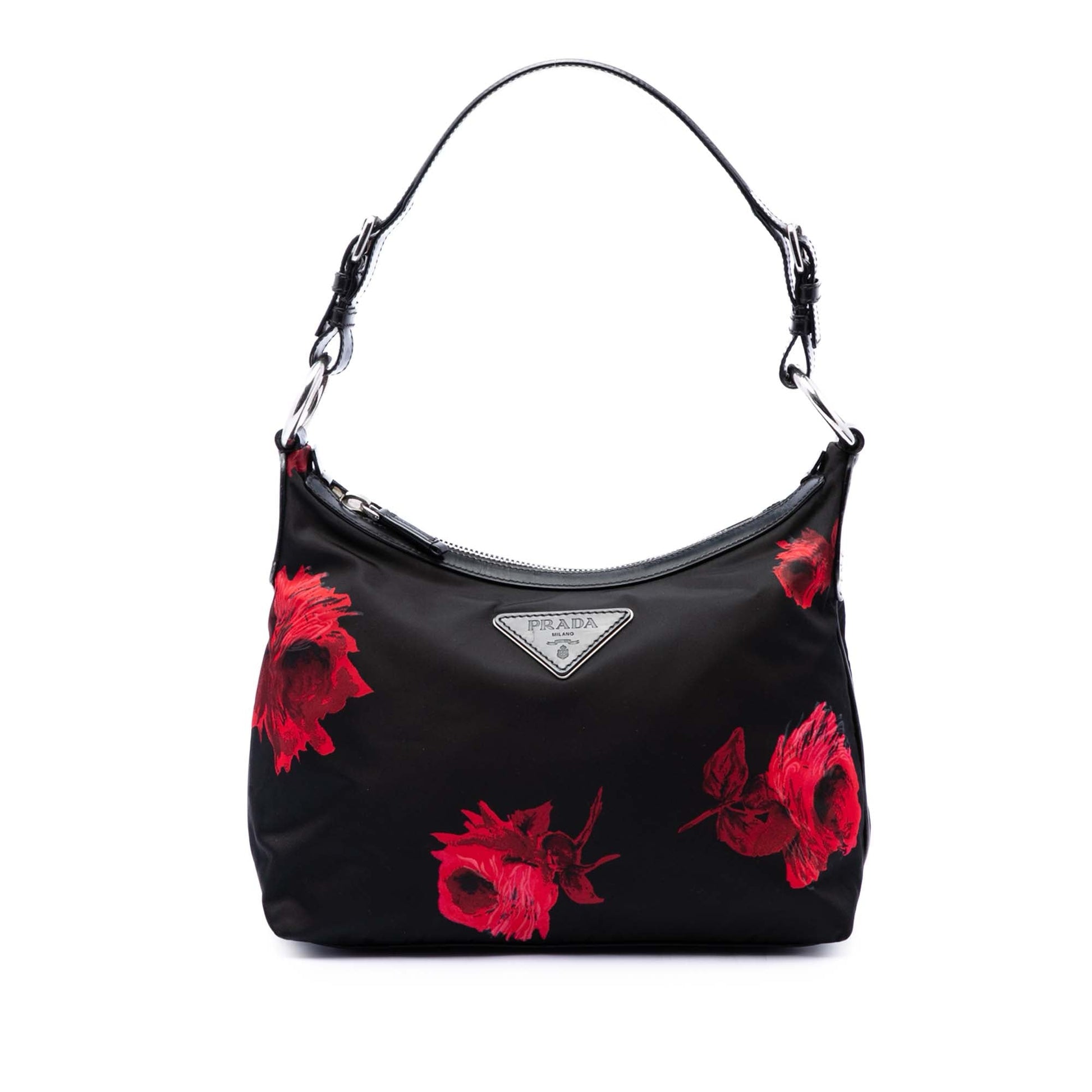 Prada Tessuto Stampato Rose Shoulder Bag