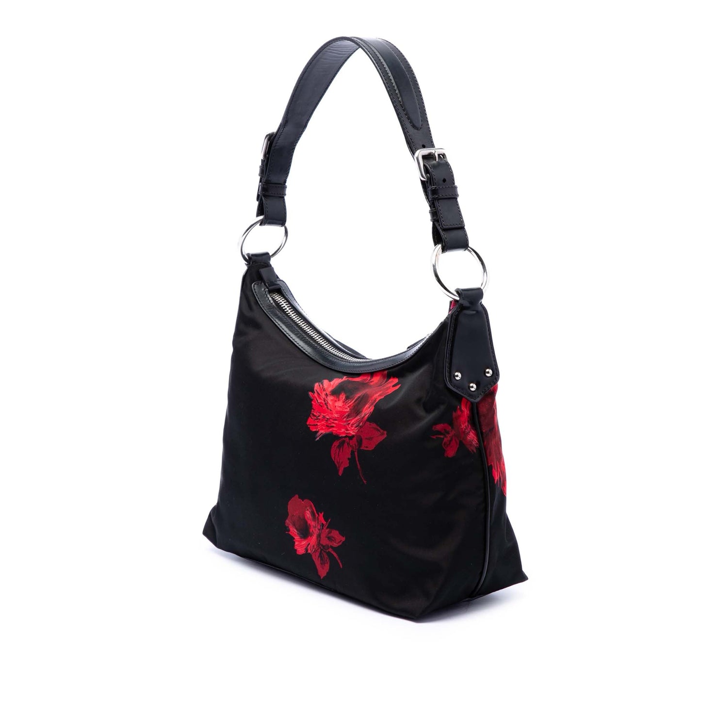 Prada Tessuto Stampato Rose Shoulder Bag
