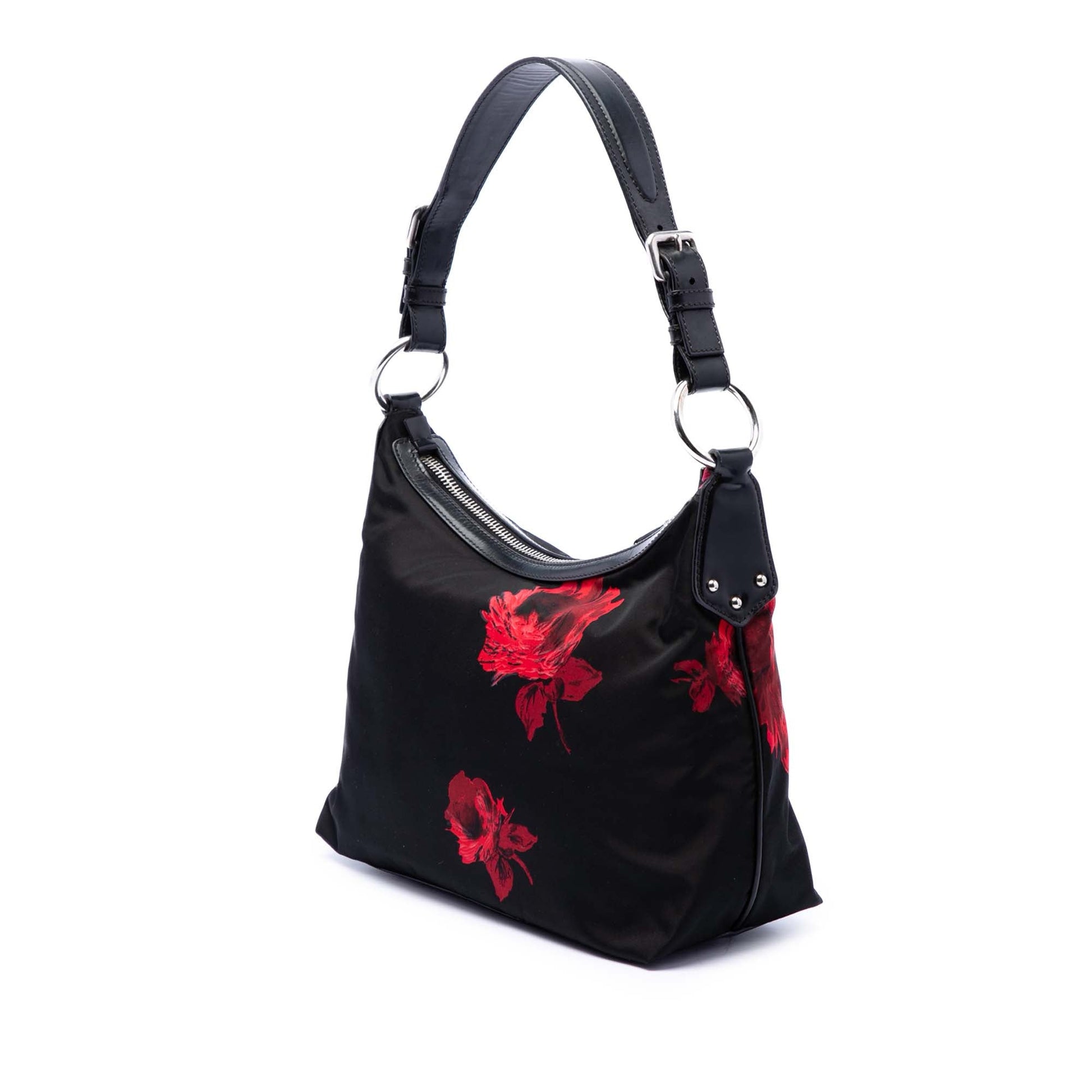 Prada Tessuto Stampato Rose Shoulder Bag