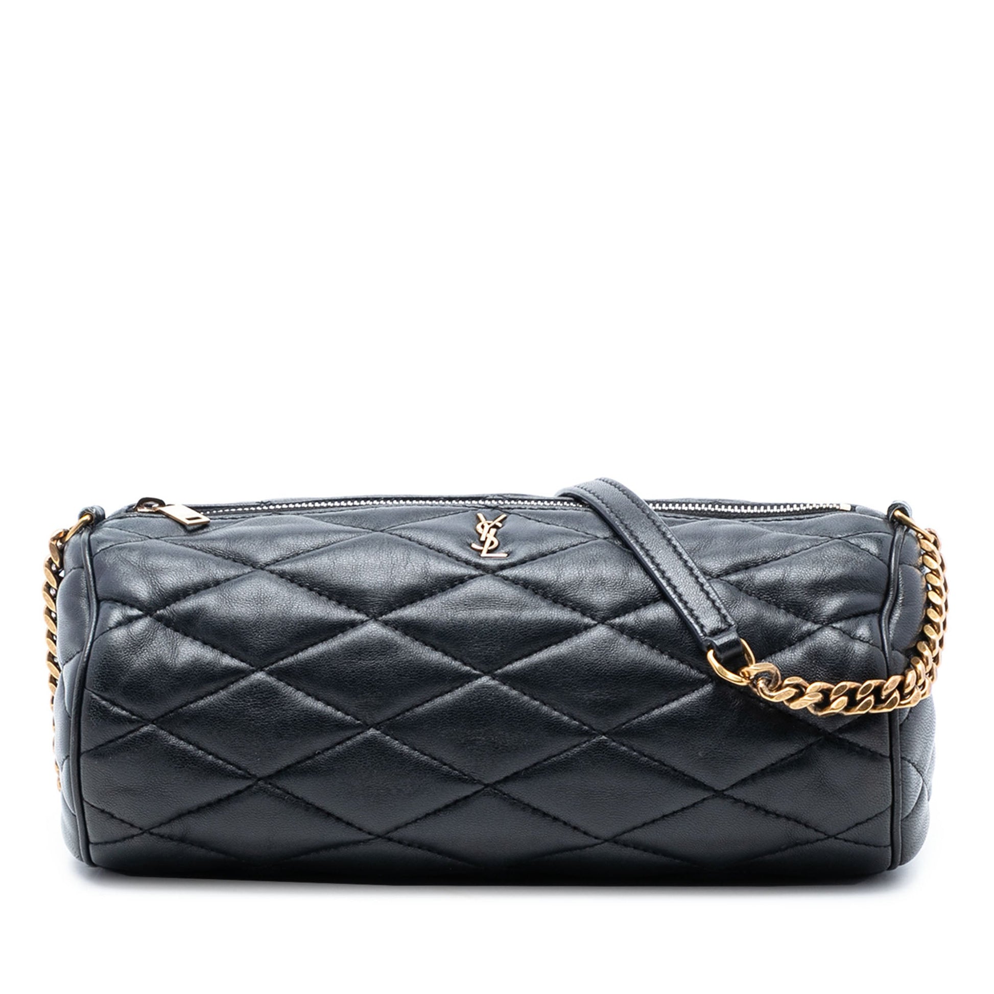 Saint Laurent Small Quilted Lambskin Sade Tube Bag