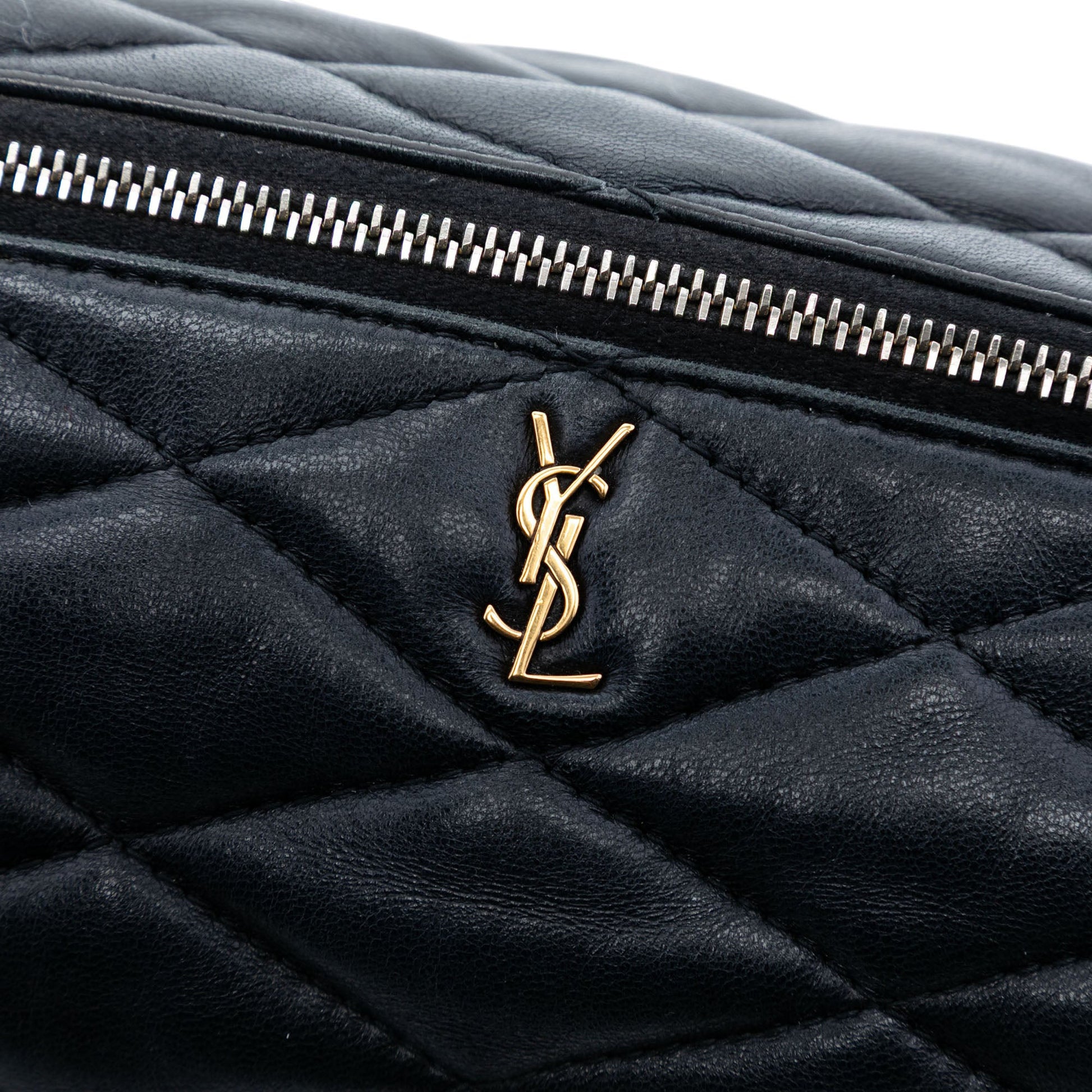 Saint Laurent Small Quilted Lambskin Sade Tube Bag