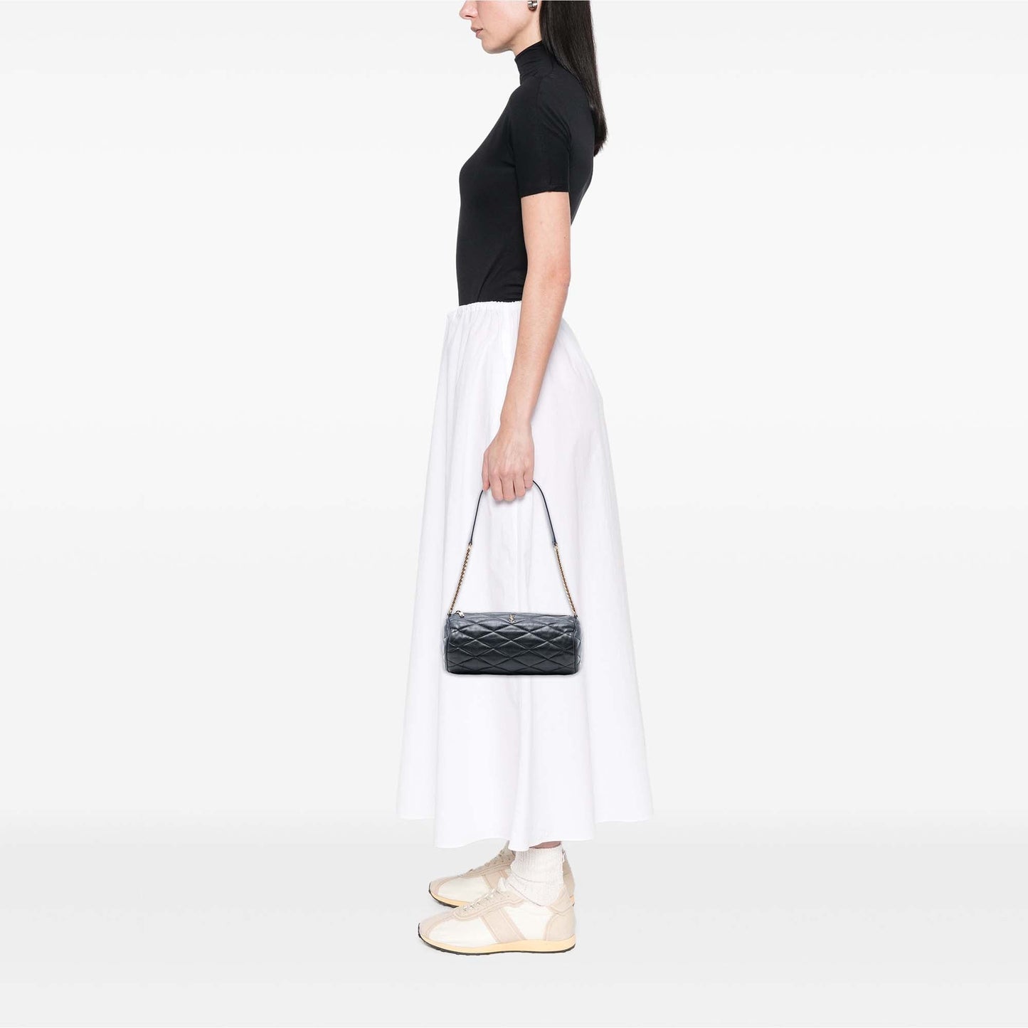 Saint Laurent Small Quilted Lambskin Sade Tube Bag