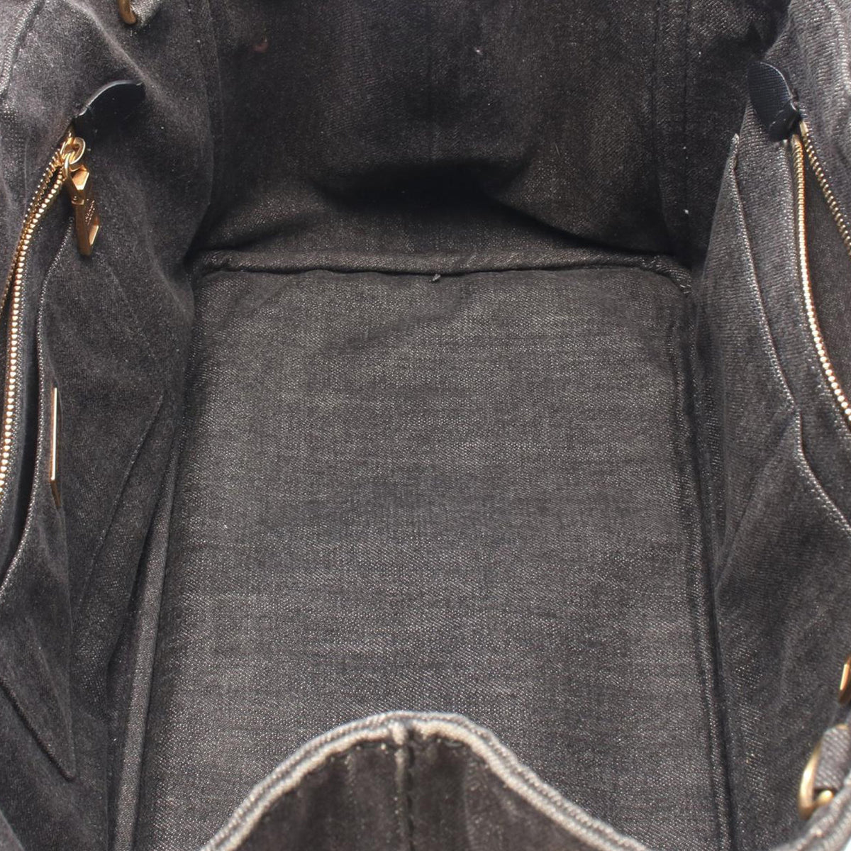 Prada Denim Canapa Logo Tote — Black