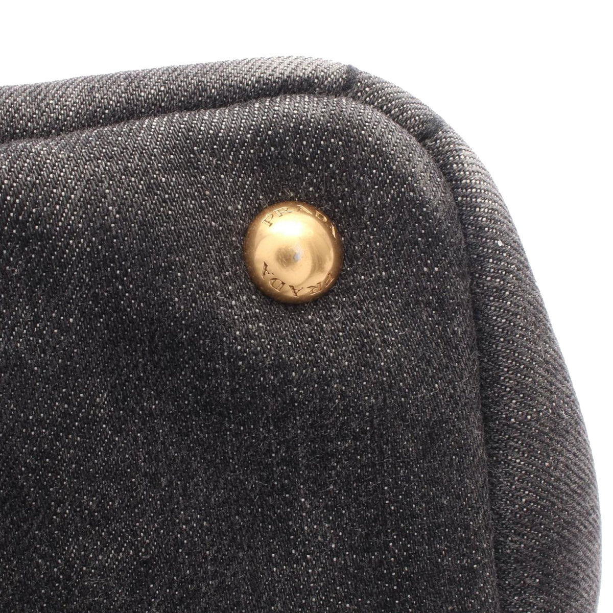 Prada Denim Canapa Logo Tote — Black