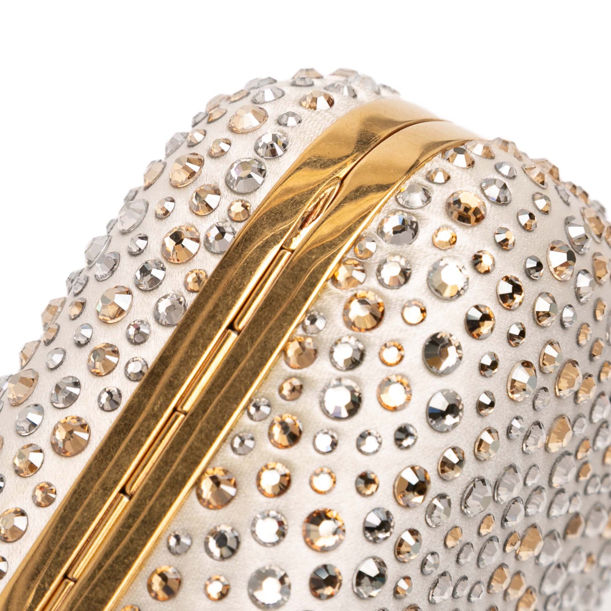 Crystal Embellished Satin Skull Clutch