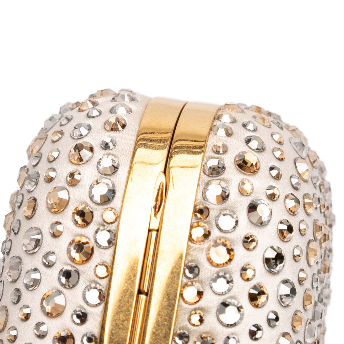 Crystal Embellished Satin Skull Clutch