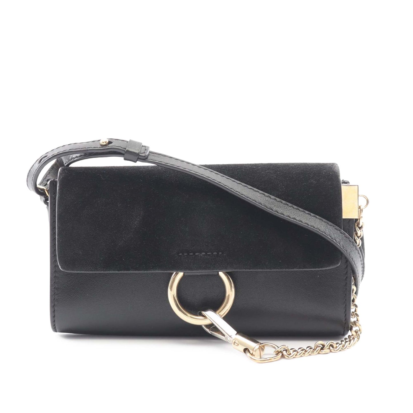 Chloé Mini Calfskin and Suede Faye Chain Crossbody