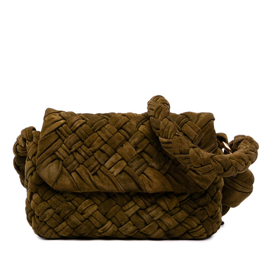 Medium Suede Intrecciato Kalimero Citta Shoulder Bag