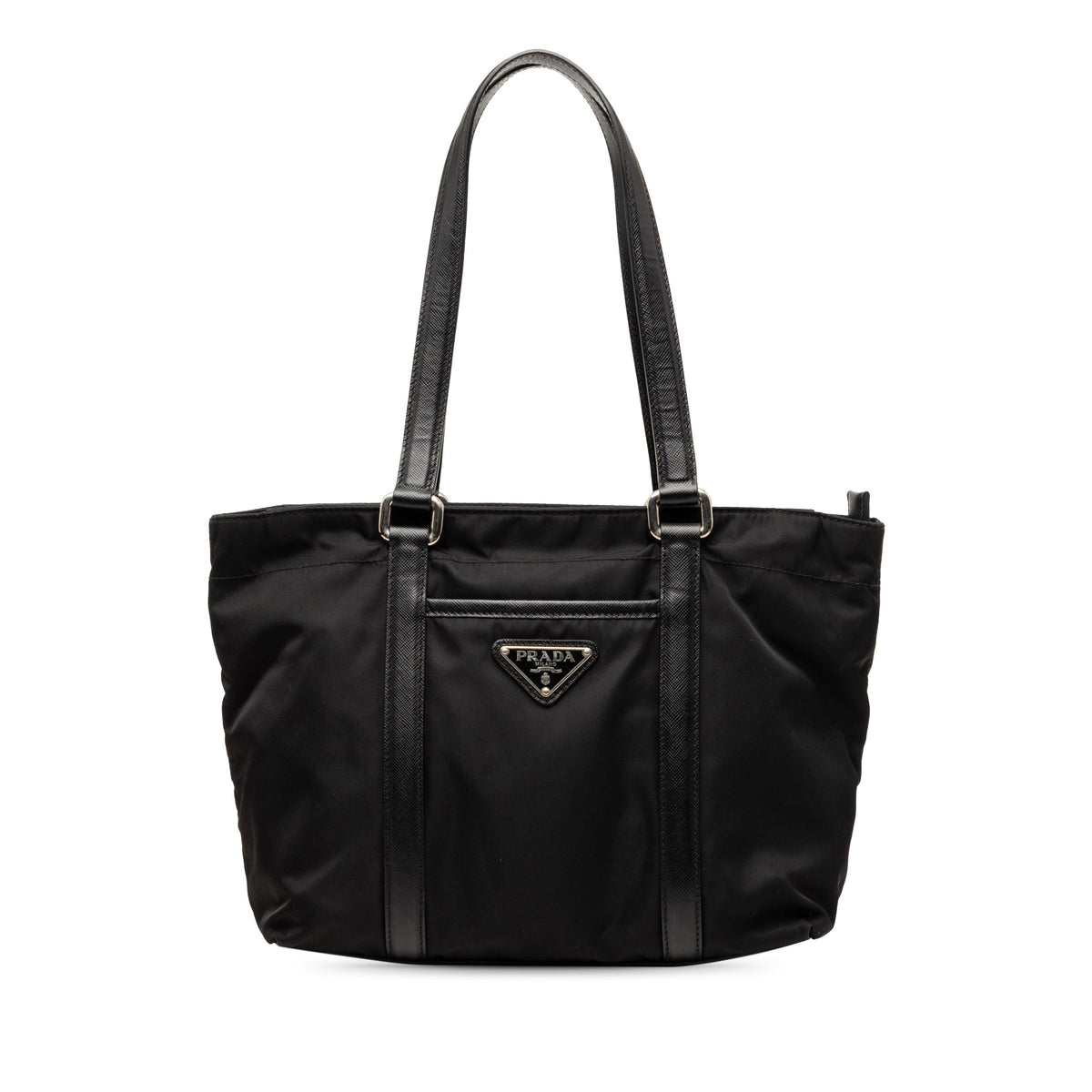 Prada Saffiano Trimmed Tessuto Tote