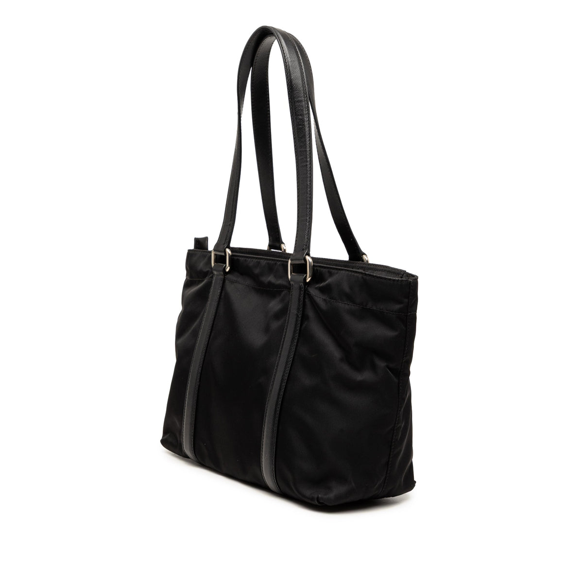 Prada Saffiano Trimmed Tessuto Tote