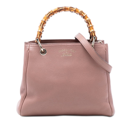Gucci Small Calfskin Bamboo Shopper Satchel