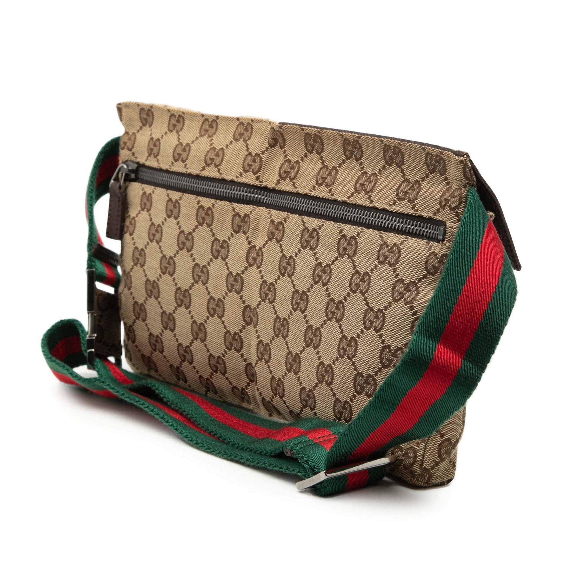 Gucci GG Canvas Web Double Pocket Belt Bag