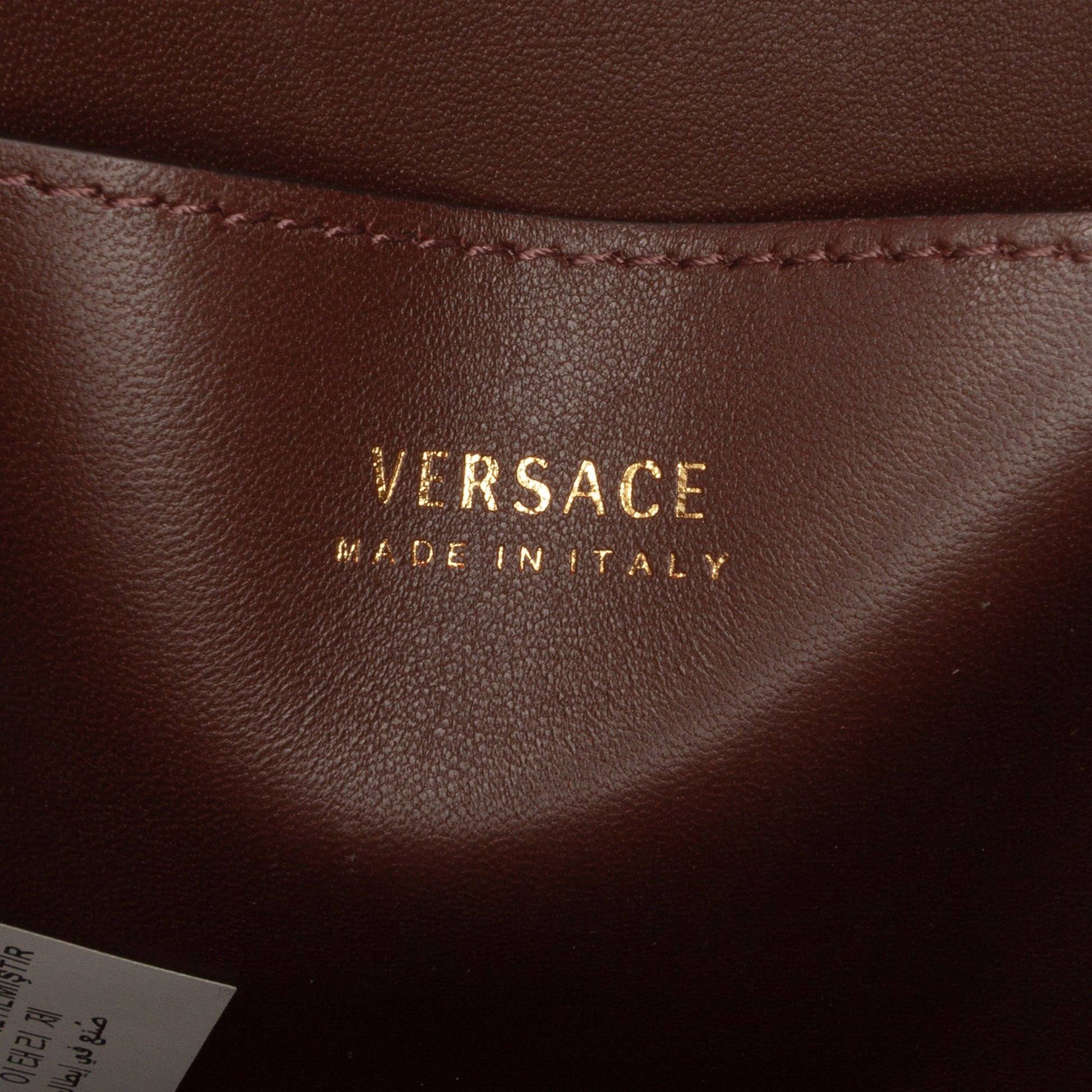Versace Small Leather Virtus Top Handle Flap