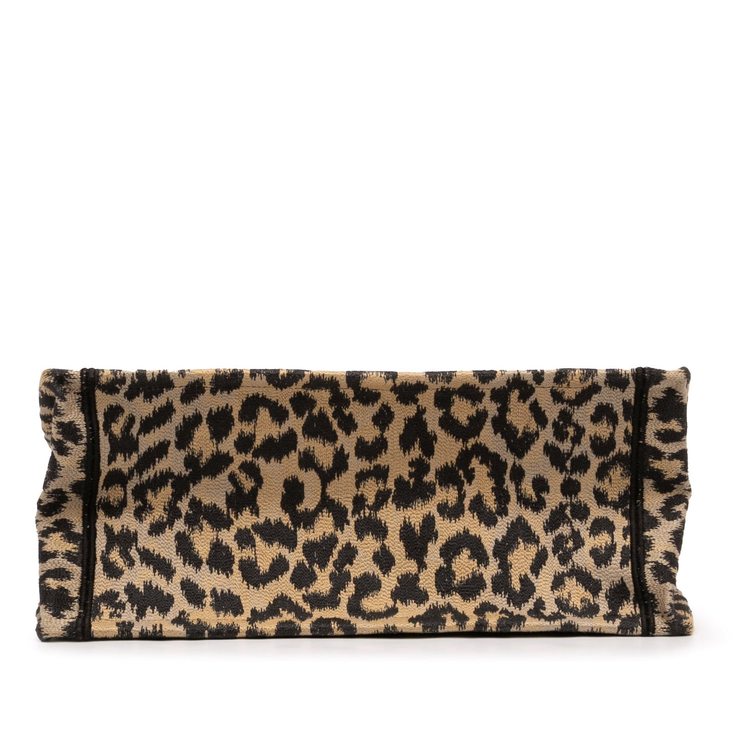 Mizza Medium Embroidered Canvas Leopard Book Tote
