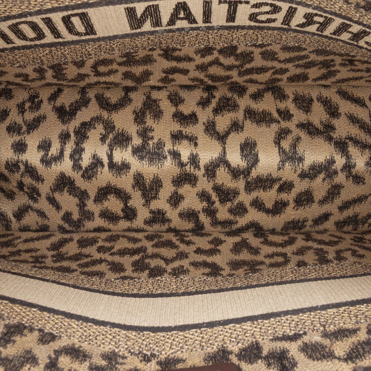 Mizza Medium Embroidered Canvas Leopard Book Tote