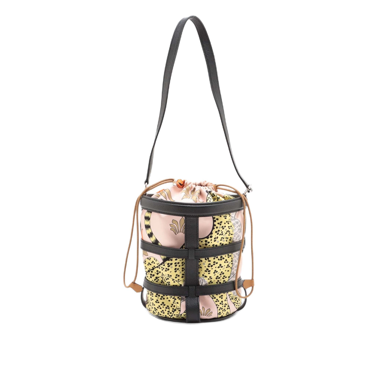 Hermès Les Léopards Silk and Epsom Sac Musardine