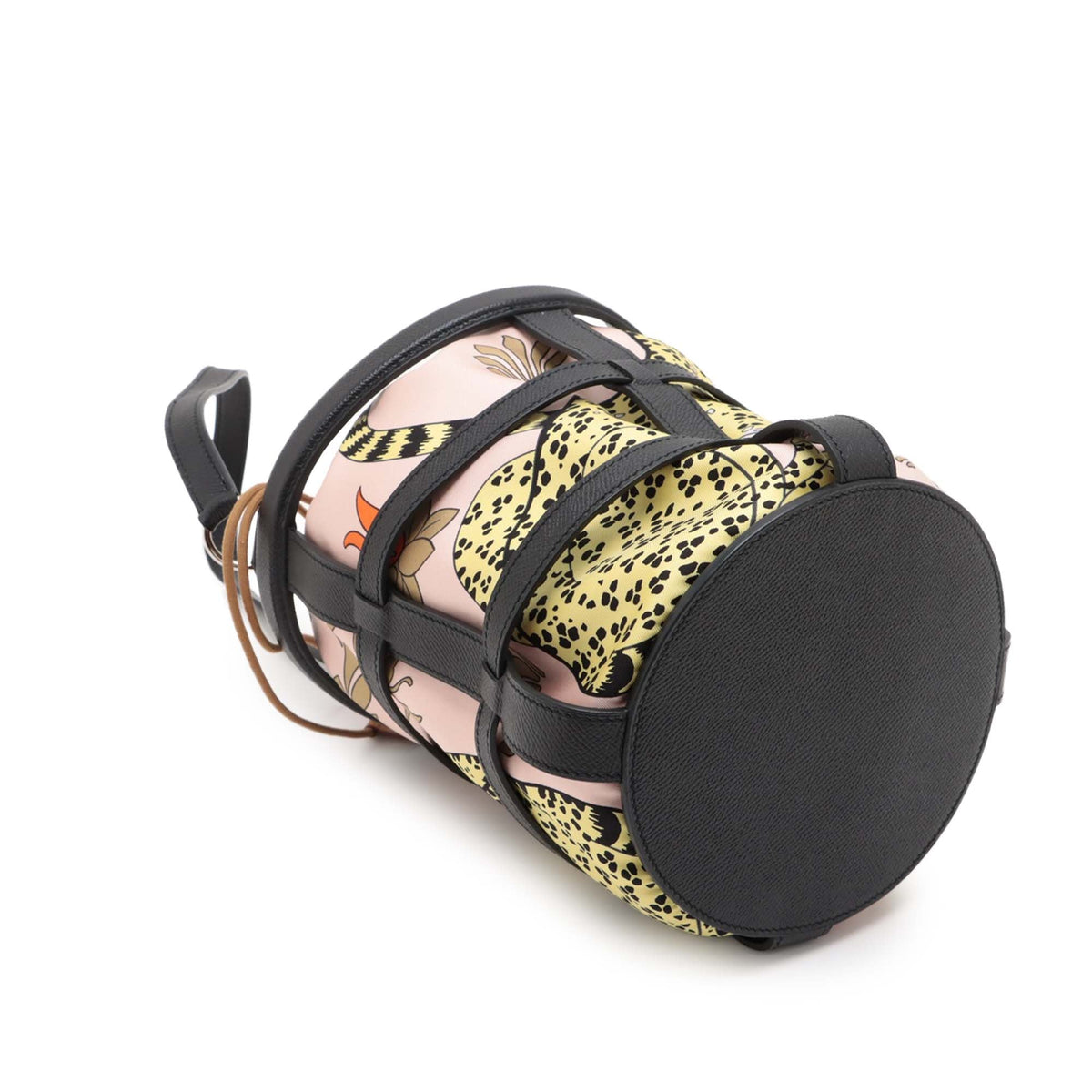 Hermès Les Léopards Silk and Epsom Sac Musardine