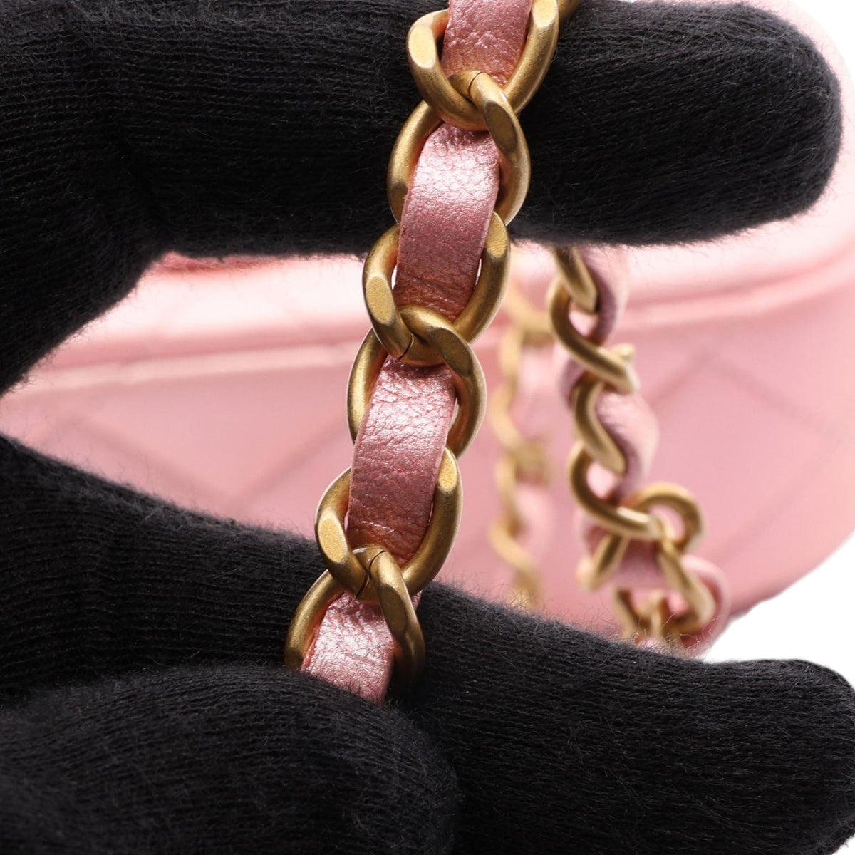 Chanel CC Quilted Iridescent Lambskin Top Handle Bag — Pink
