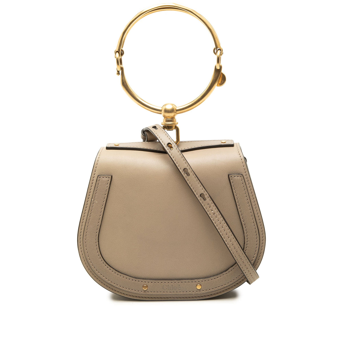 Chloé Small Leather Nile Bracelet Satchel — Brown
