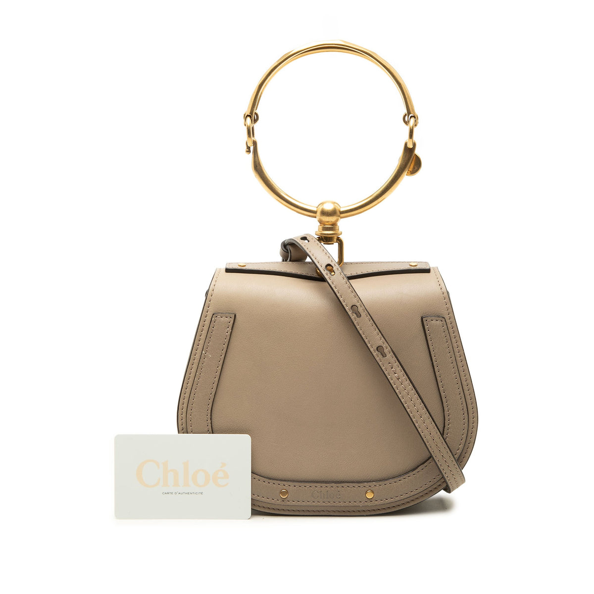 Chloé Small Leather Nile Bracelet Satchel — Brown