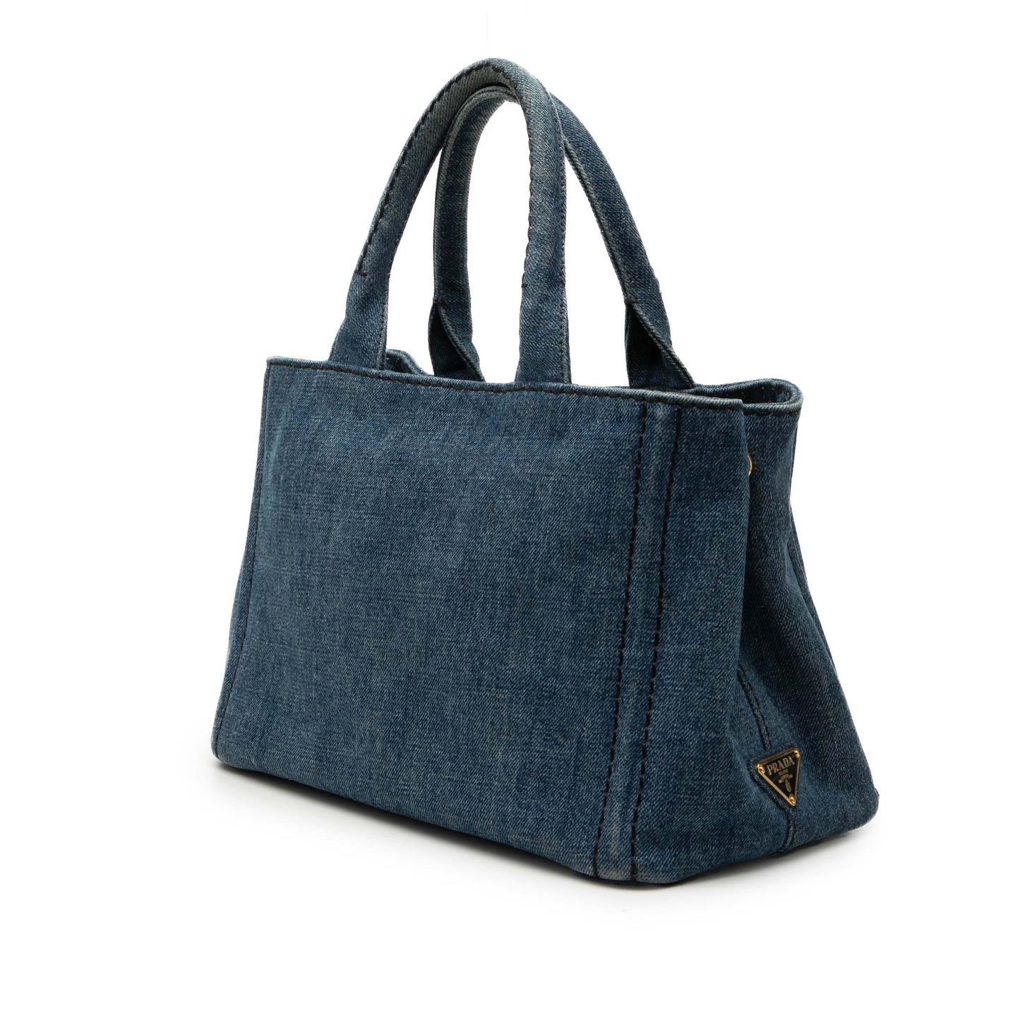 Prada Small Denim Canapa Logo Satchel
