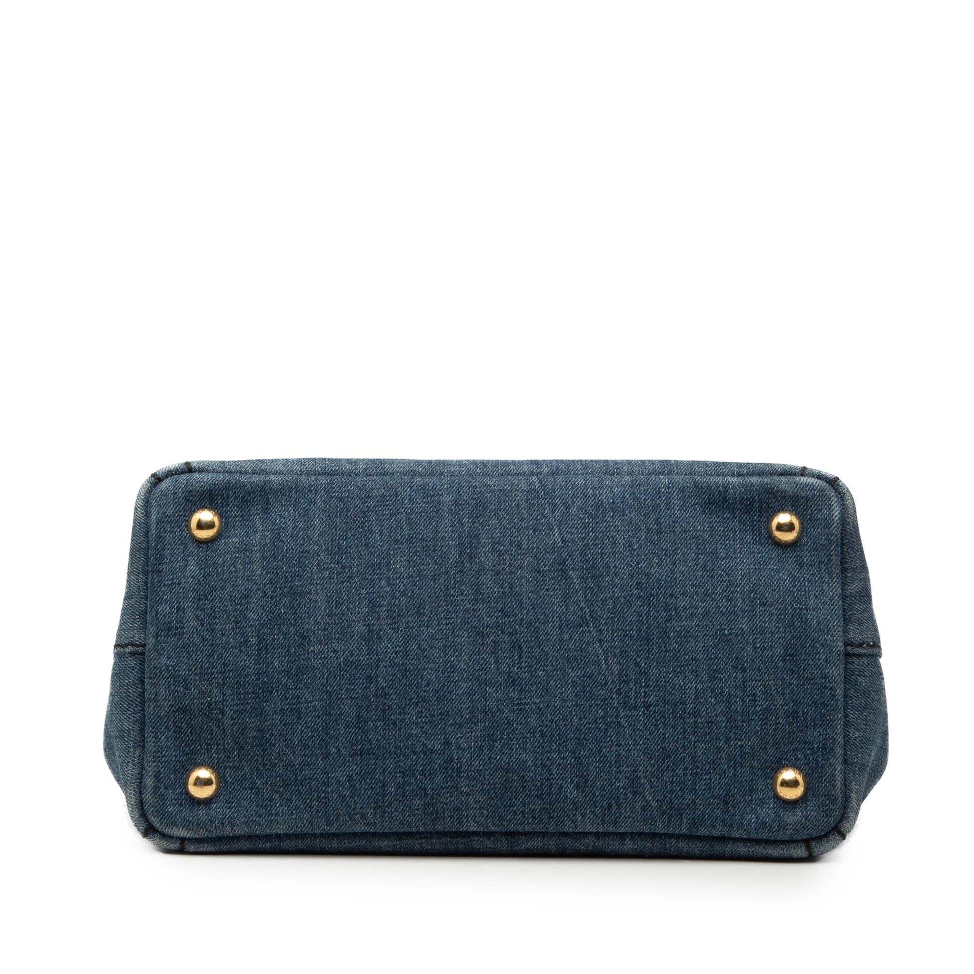 Prada Small Denim Canapa Logo Satchel