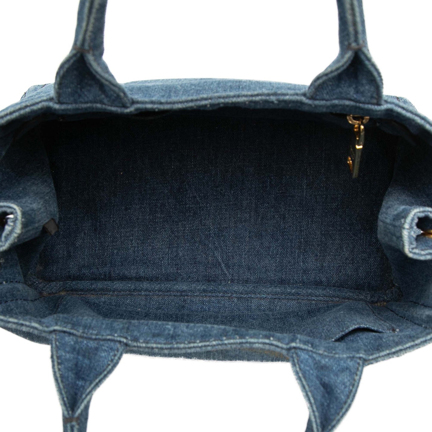 Prada Small Denim Canapa Logo Satchel