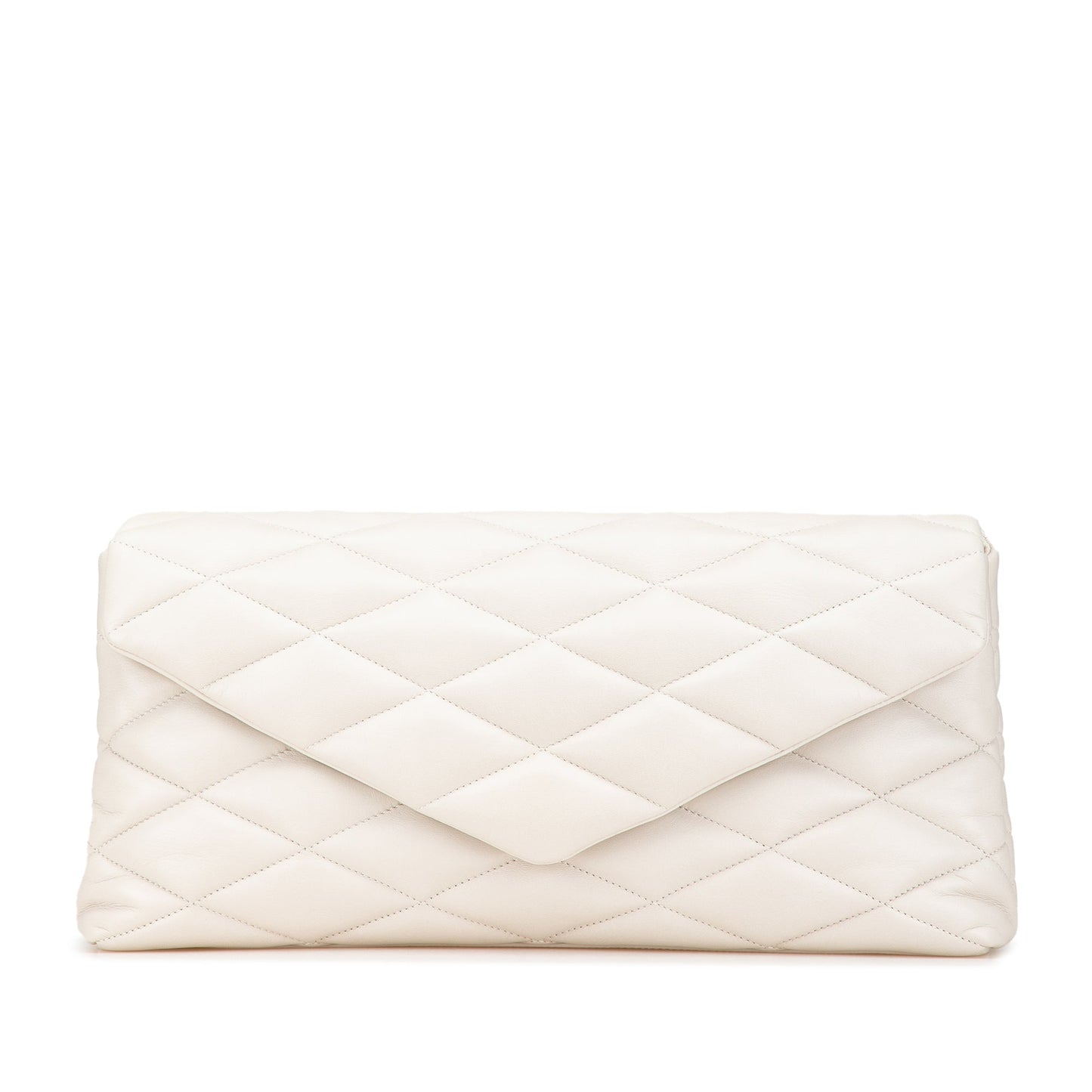 Saint Laurent Large Quilted Lambskin Sade Clutch