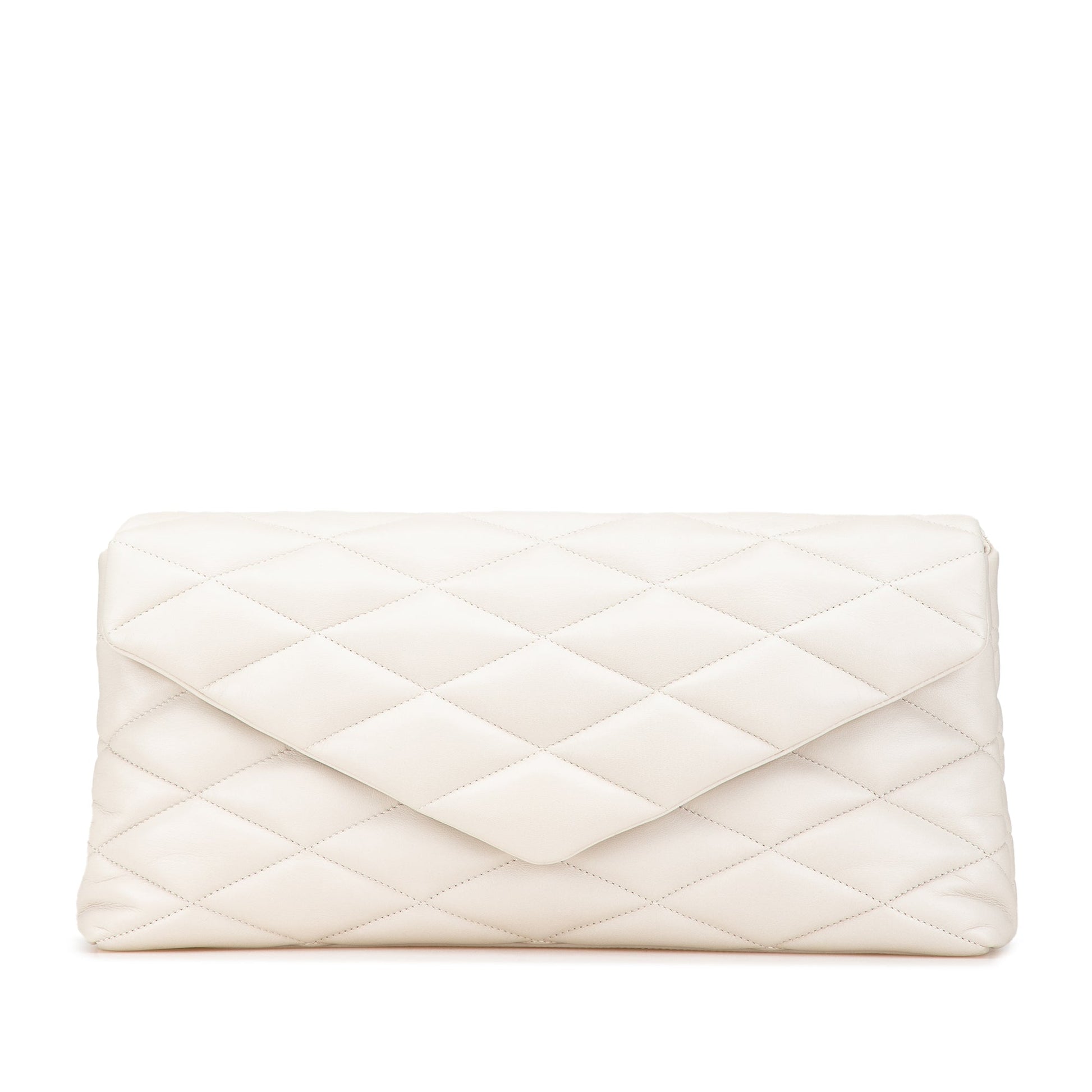 Saint Laurent Large Quilted Lambskin Sade Clutch