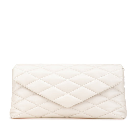Saint Laurent Large Quilted Lambskin Sade Clutch