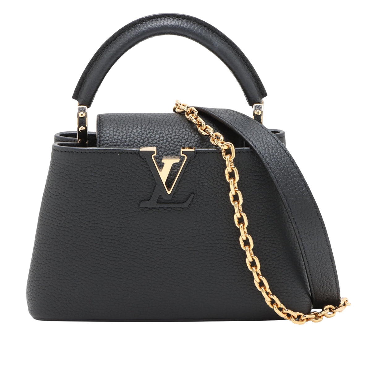 Louis Vuitton Small Taurillon Capucines — Black