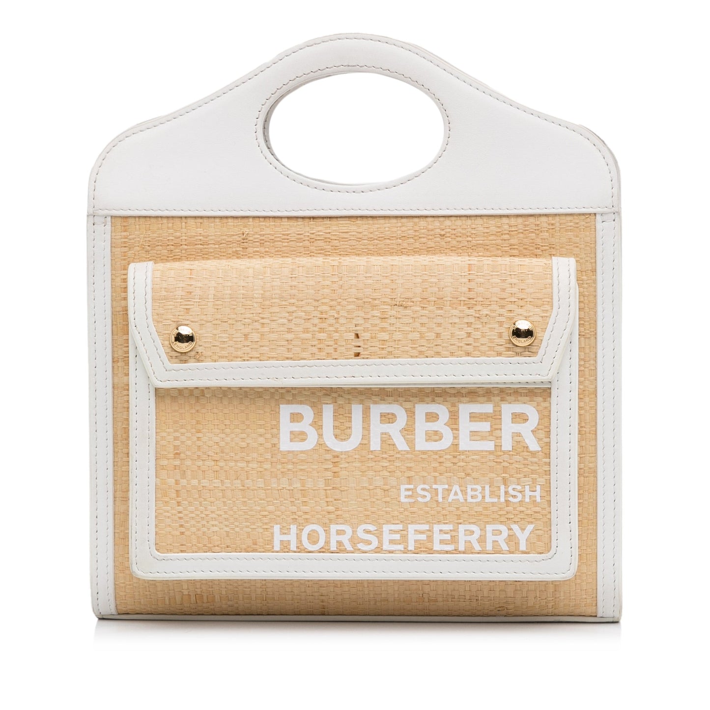 Burberry Pocket Raffia Satchel