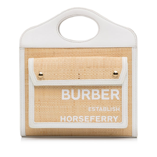 Burberry Pocket Raffia Satchel