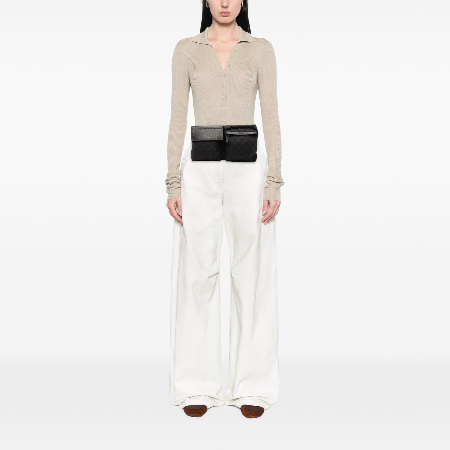 Gucci GG Canvas Double Pocket Belt Bag