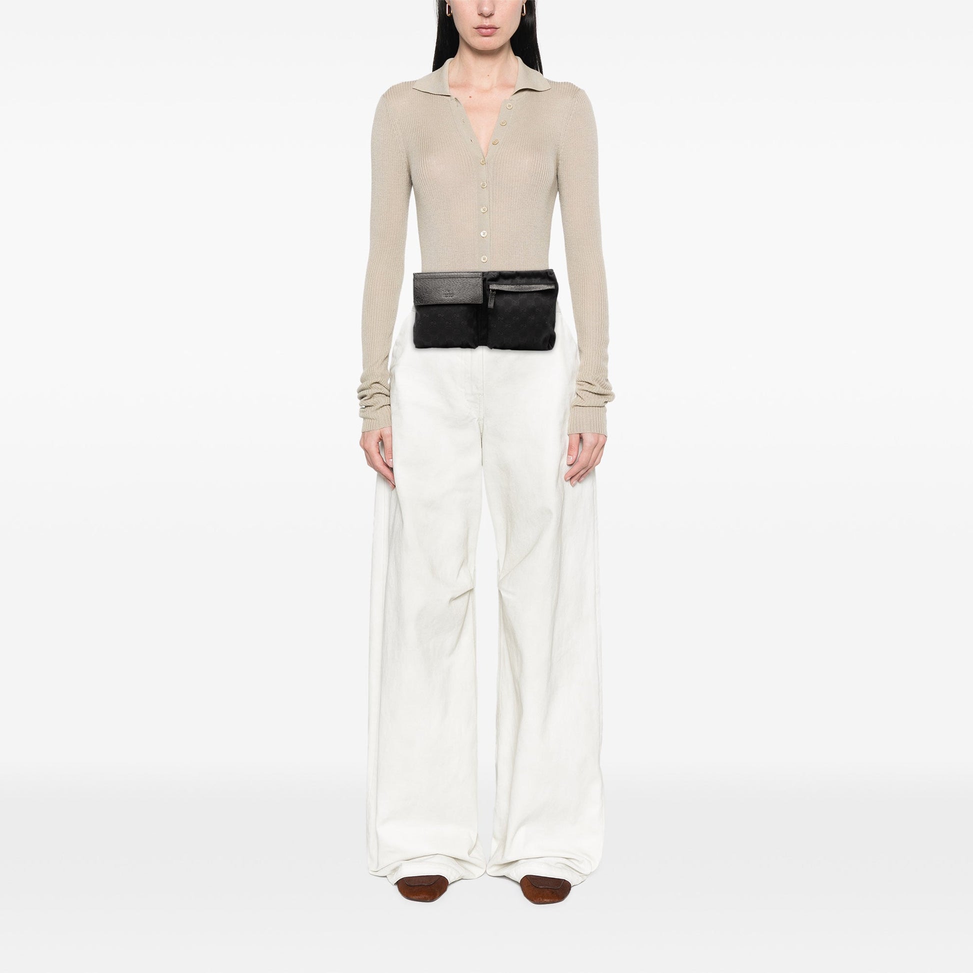 Gucci GG Canvas Double Pocket Belt Bag