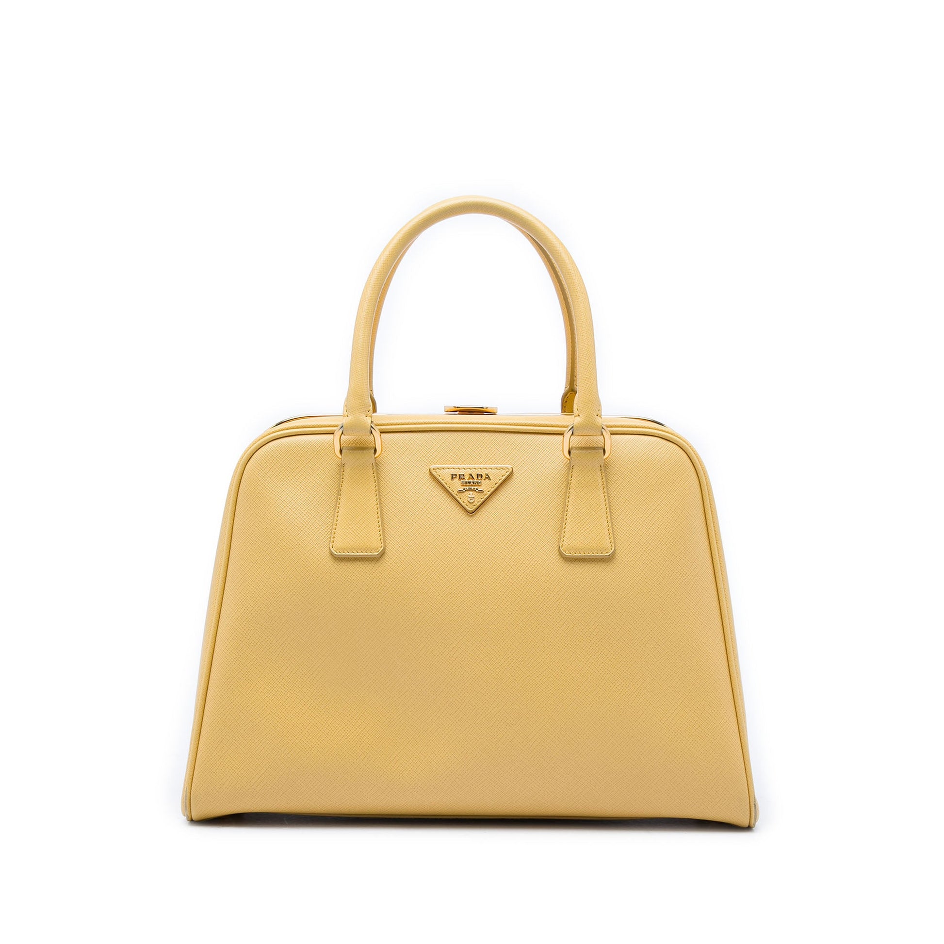 Prada Saffiano Lux Pyramid Frame Handbag