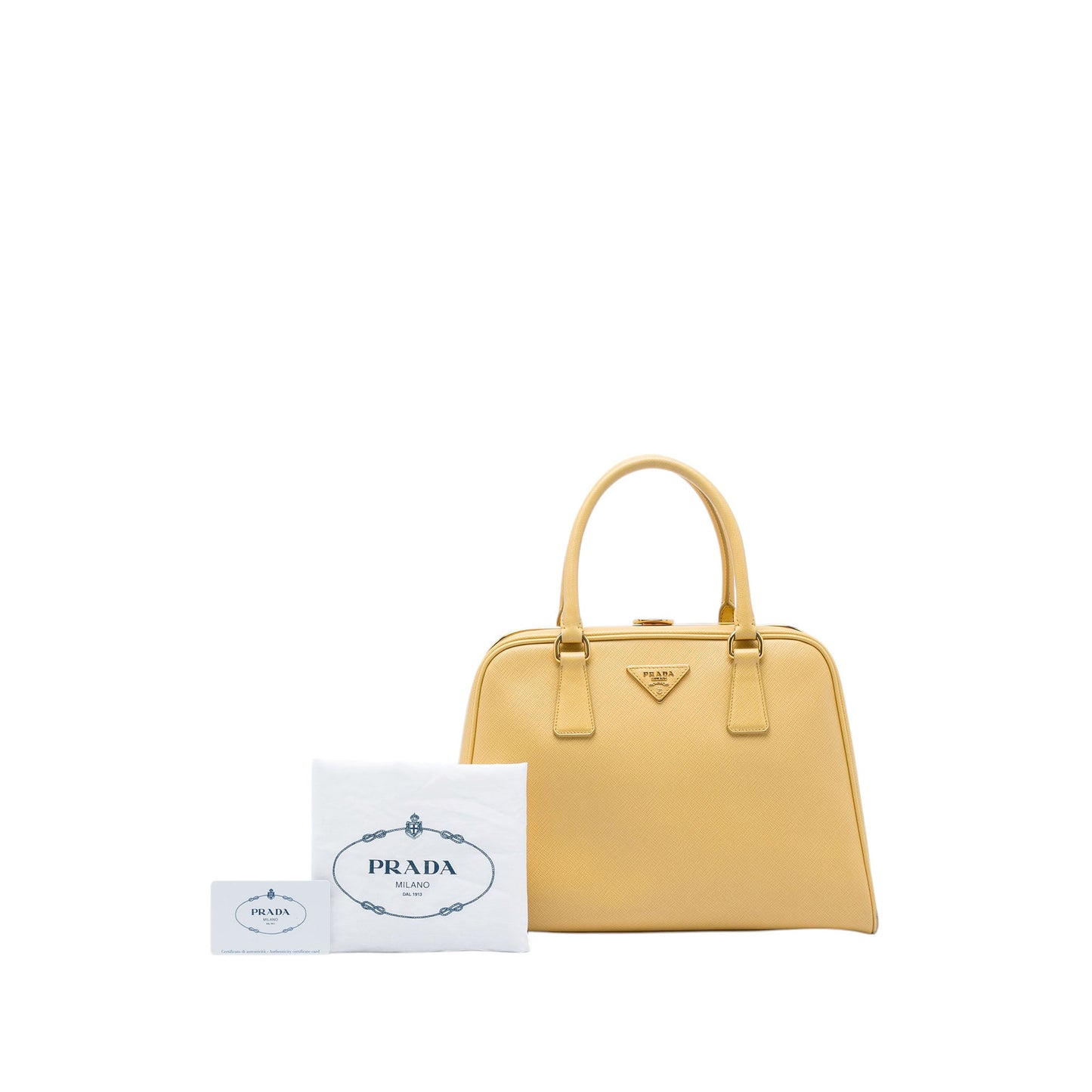 Prada Saffiano Lux Pyramid Frame Handbag