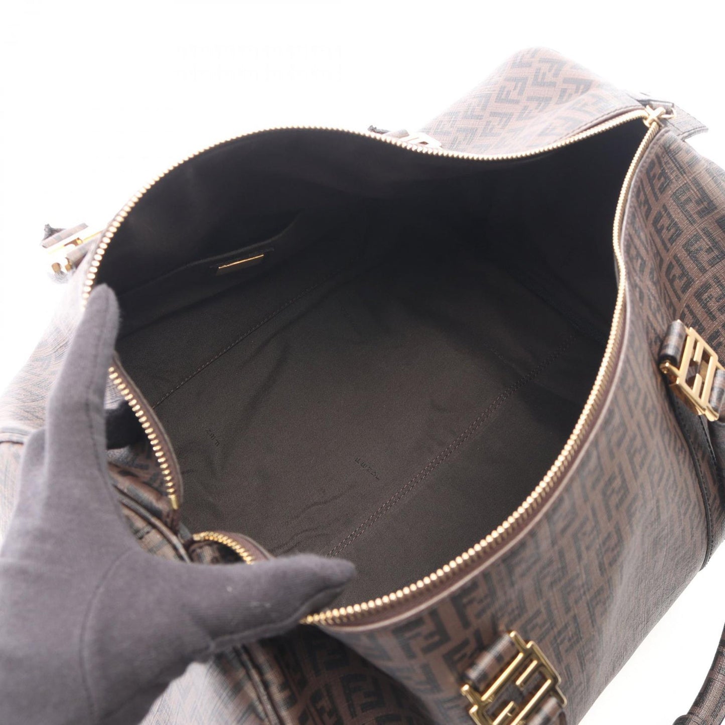 Fendi Zucchino Coated Canvas Boston bag